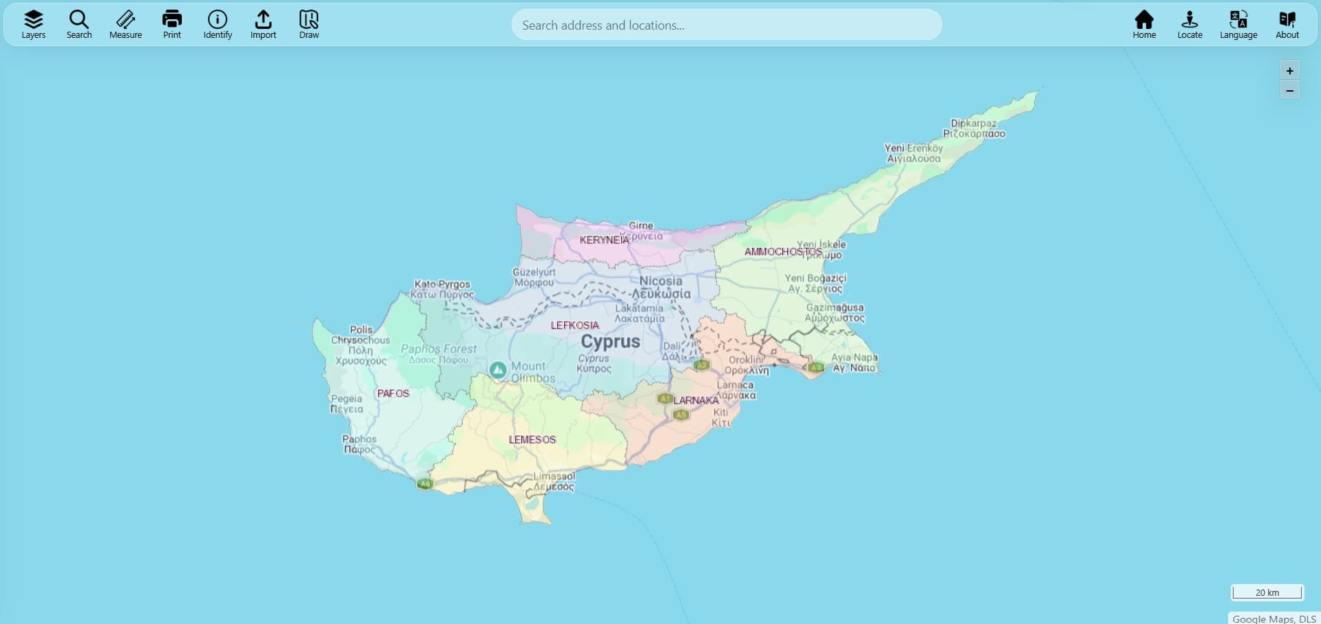 Cadastral map viewer preview
